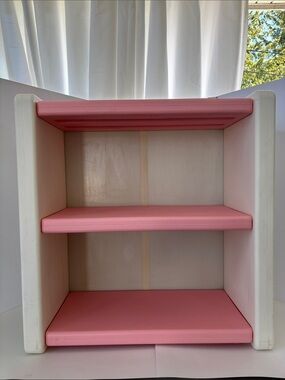 Little Tikes Vintage Bookcase Shelves Storage Pink White Clean GUC